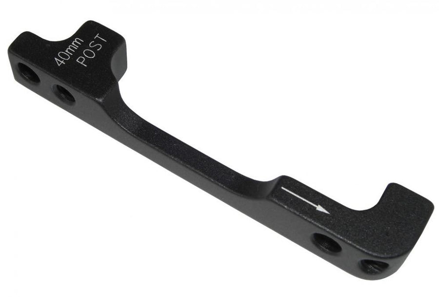 SRAM 40P Post Mount Fahrradbremsadapter für 200/180mm Bremsscheiben, schwarz, mit 40mm POST Schriftzug.