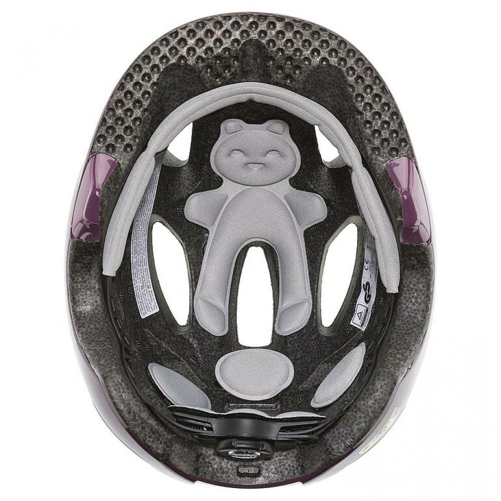 uvex oyo Kinder-Fahrradhelm plum - dust rose 45-50 Zentimeter - xTRA Shield, KID PROtect, IAS-System, monomatic, EN 1078, maximal belüftet