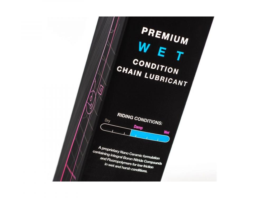 Muc-Off C3 Wet Ceramic Lube 120ml, Keramik-Kettenöl nass, pink, ideal für nasse Bedingungen, extrem langlebig, mit Pipettensystem