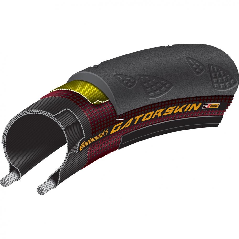 Continental Gatorskin Rennradreifen 700x28C Querschnitt, pannensicherer Mantel mit Poly Breaker Technologie.