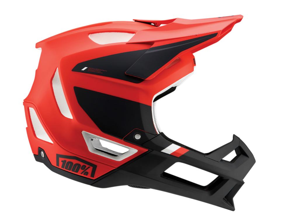 100% Trajecta helmet w/Fidlock L Cargo Fluo Red - leichter Fullface mit Top-Belüftung
