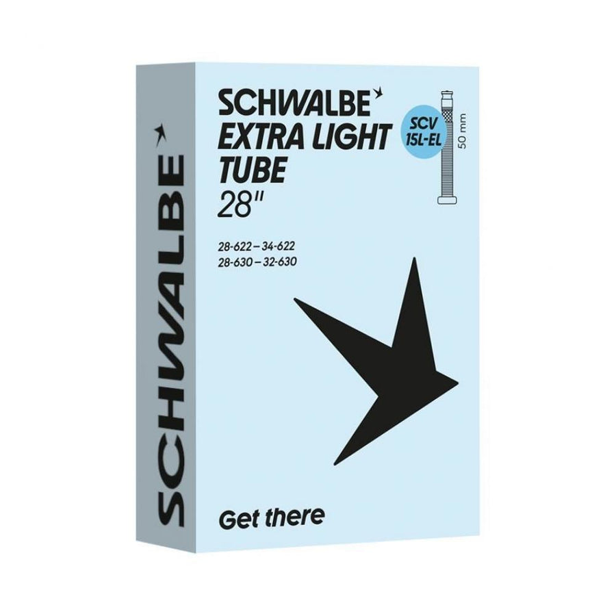 Schwalbe Schlauch Nr. 15L-EL Extralight 28 Zoll Fahrradschlauch 28-34-622 Clik Valve SCV 50mm 95g Verpackung
