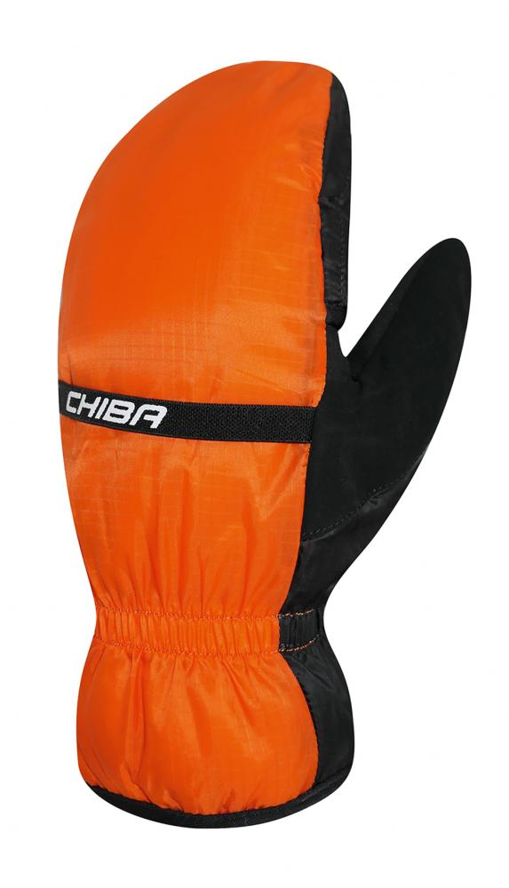 CHIBA Thermo Overflap - Radhandschuhe XL orange, winddicht & warm mit Klapp-Überzug