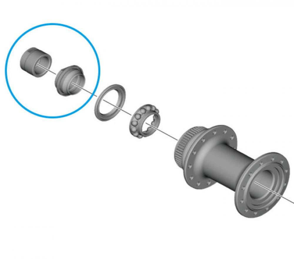 SHIMANO Konus WH-RS710 links mit Endkappe - Rennrad-Laufrad, Schnellspannachse, Felgenbremse