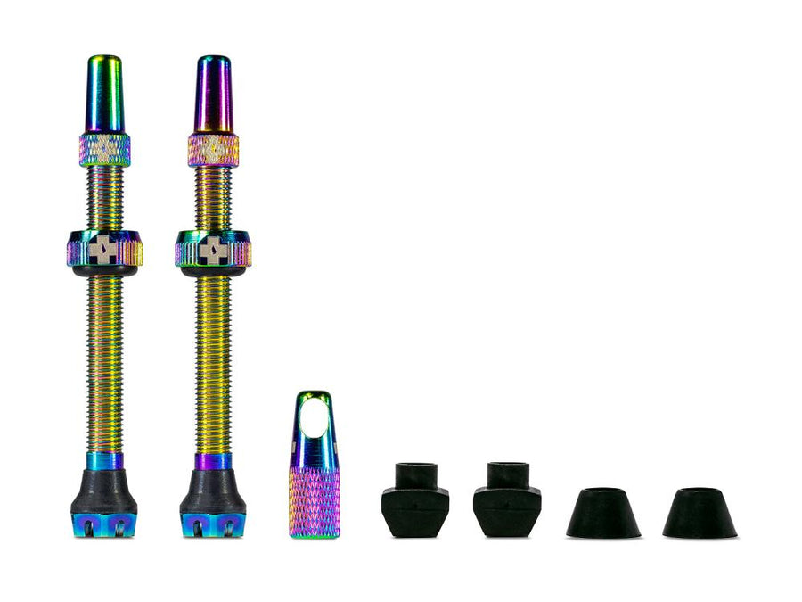 Muc-Off Tubeless Valve Kit V2 60 mm Iridescent - Leichte 7075 Aluminium Tubeless-Ventile