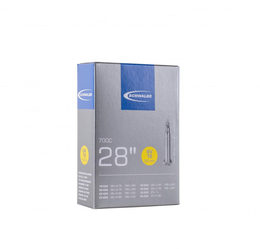 Schwalbe Fahrradschlauch SV15 28 Zoll 700C 18/28-622/630 mit 50mm Ventil.