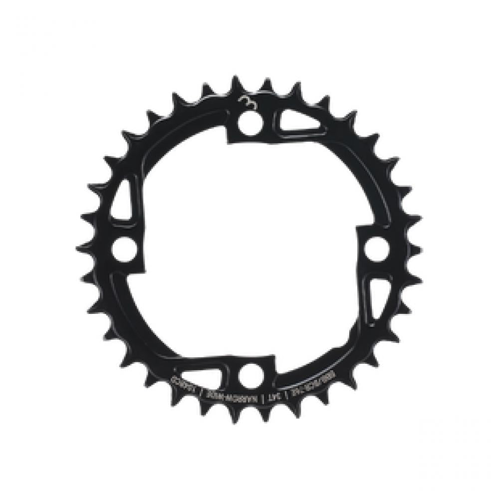 Schwarzes BBB Cycling E-bikeGear Kettenblatt 34T Narrow-Wide 104 für leisen, effizienten Antrieb.