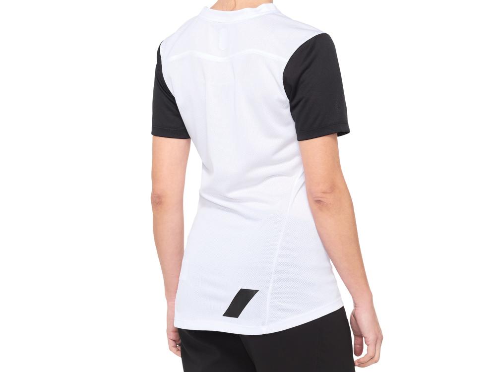 100% Ridecamp Womens Short Sleeve Jersey L white/black - atmungsaktives MTB-Trikot für lange Trail-Tage