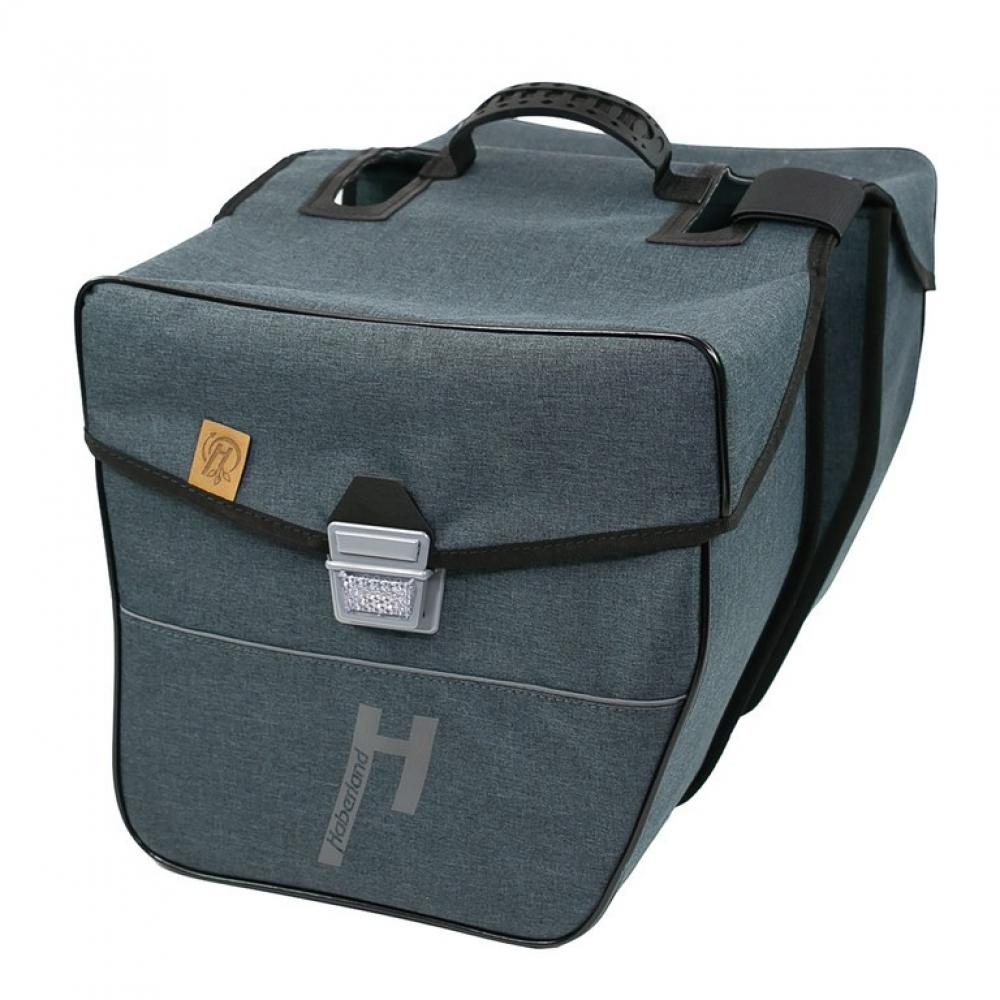 Haberland Doppeltasche 31l eMotion 4 nature anthrazit/reflex - nachhaltige Fahrrad-Gepäcklösung