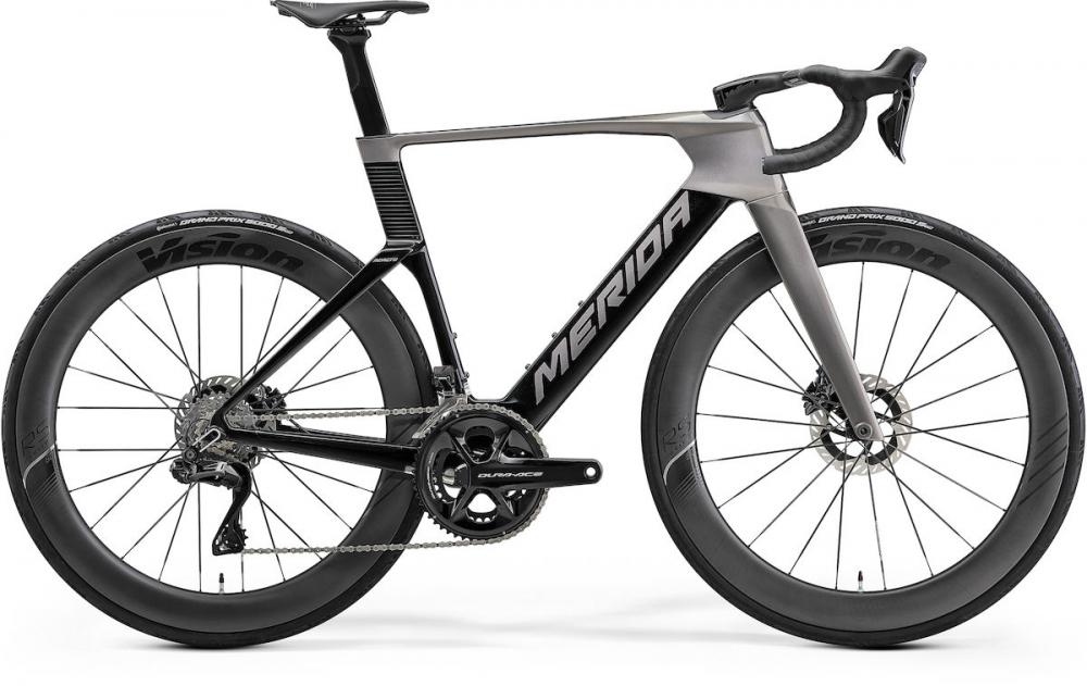 Merida REACTO TEAM Aero-Rennrad Carbon - Größe M, Slate Grey Black, Shimano Dura-Ace Di2, Vision Metron 60 RS