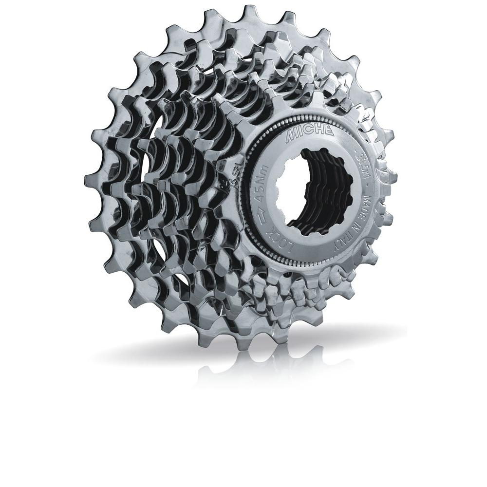 Miche Primato 8-fach Fahrradkassette 16-23 Zähne für Shimano Freilauf, glänzend silber, Made in Italy.