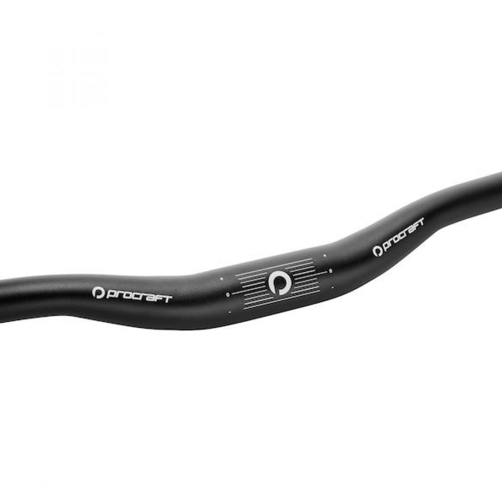 Procraft Riser Pro MTB-Lenker 680x31,8 mm in Schwarz mit 22 mm Rise für ergonomisches Fahren.