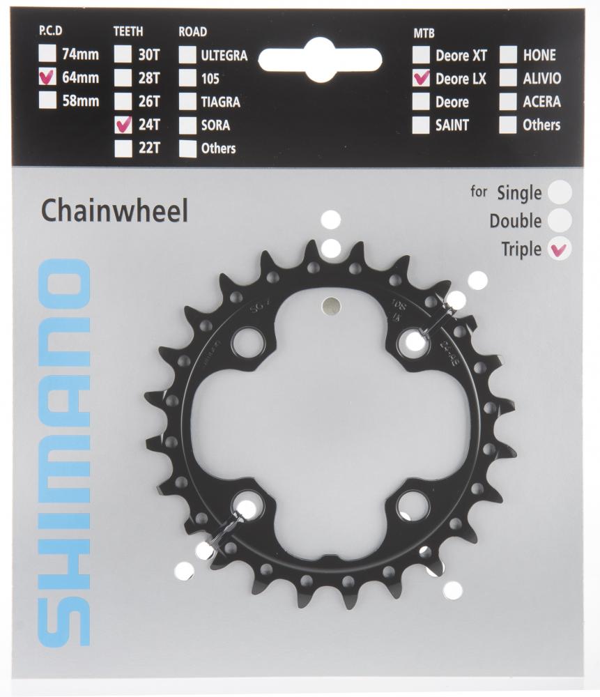 SHIMANO Kettenblatt SLX FC-M660-10 24 Zähne - präzise Schaltperformance für 10-fach Antriebe