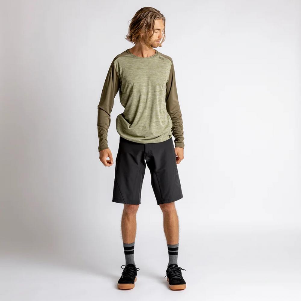 IXS Sports Division iXS Flow X Long Sleeve Jersey S Olive-Dark Olive - atmungsaktives Bike-Trikot