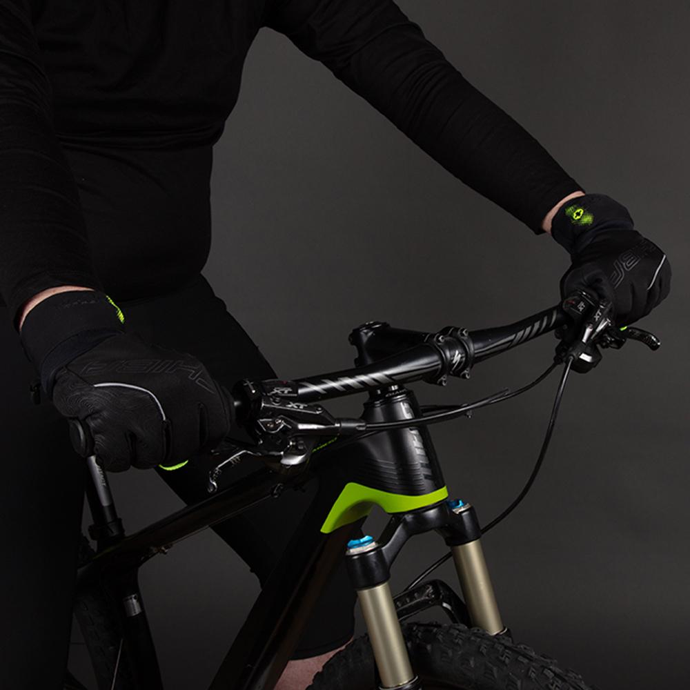 CHIBA Express+ - Radhandschuhe schwarz, Größe M, wind- & wasserdicht mit Regenüberzug