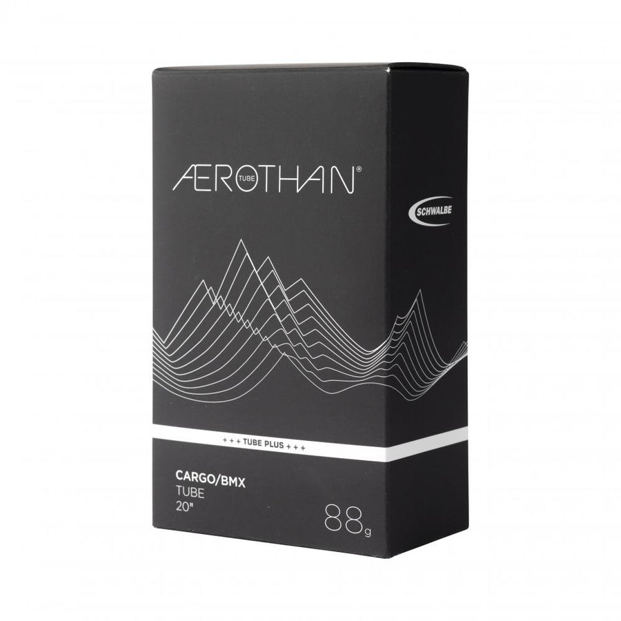 Schwalbe Aerothan Schlauch 20 Zoll für BMX und Cargo, pannenresistent, 88g leicht in schwarzer Box.