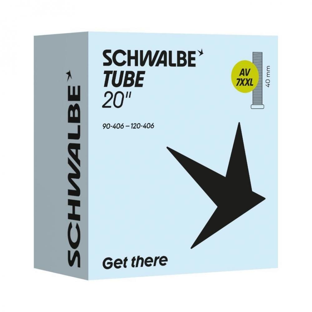 Schwalbe Schlauch Schlauch "Nr.7XXL"n20" - für Fatbiken90-406 20 x 3.50n90-406 20 x 3.70n90-406 20 x 3.80n100-406 20 x 4.00n100-406 20 x 4.25n100-406 20 x 4.50n120-406 20 x 4.80nGewicht 310g Schraderventil 40mm - Fahrradschlauch