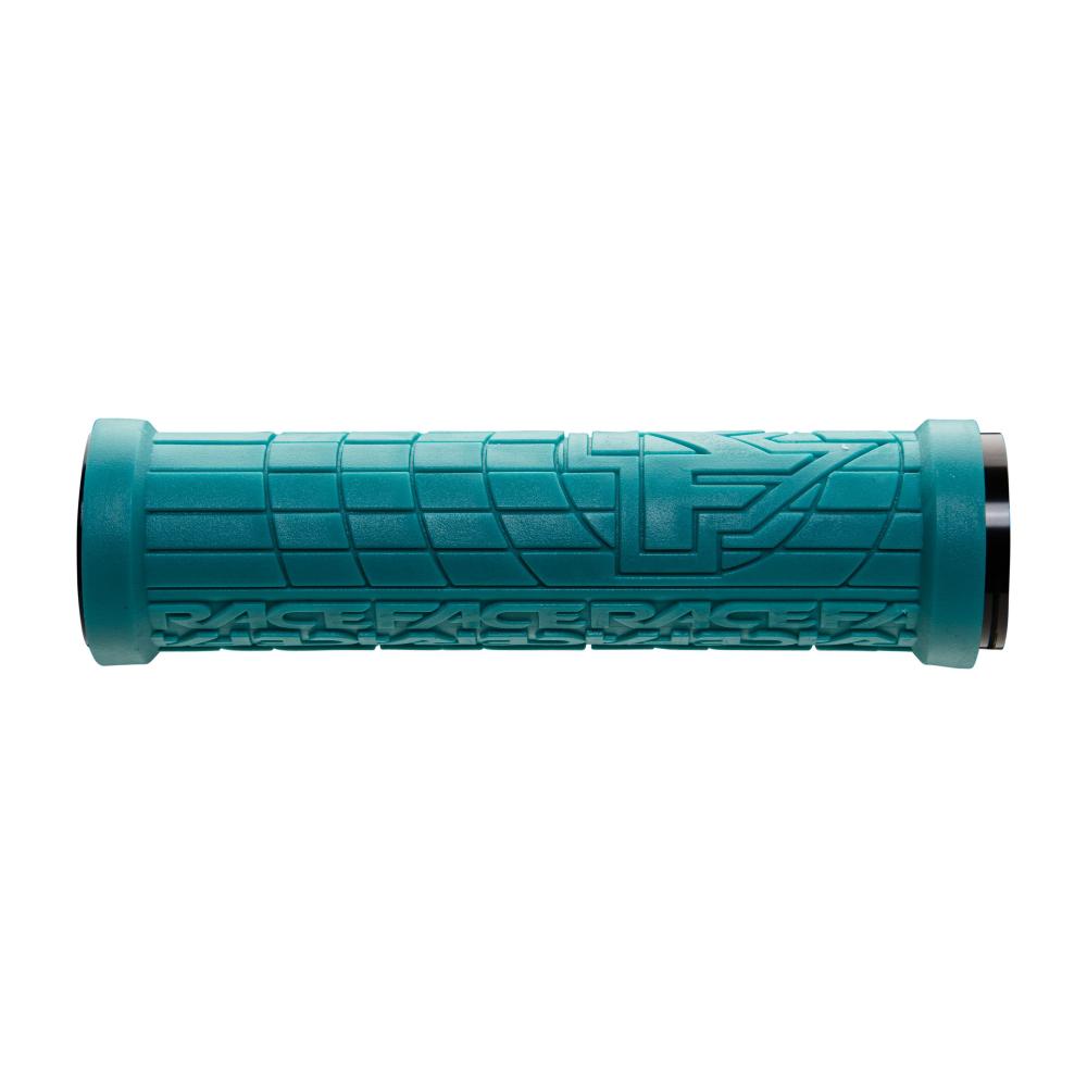Race Face Grippler Lock-On Griff 33mm türkis für sicheren Halt und Komfort am Fahrradlenker.