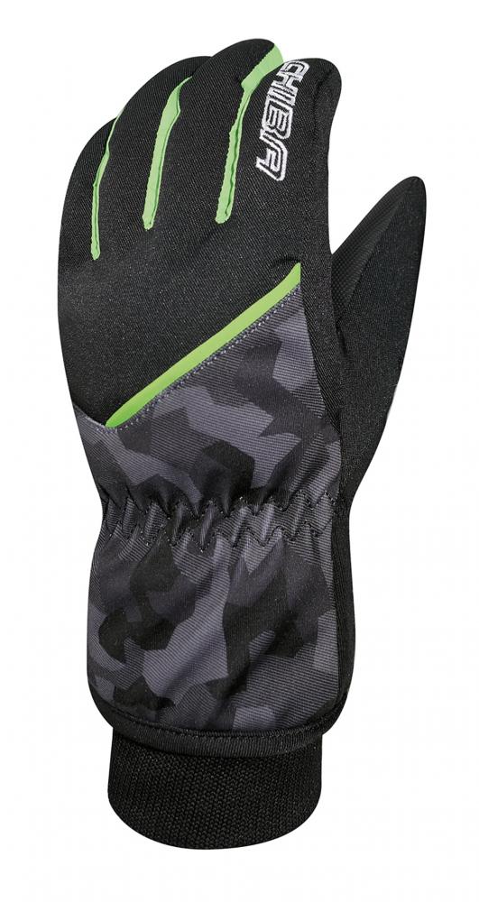 CHIBA Snow Flash - wasserdichte Winter-Radhandschuhe tarn/apfel, Größe 4