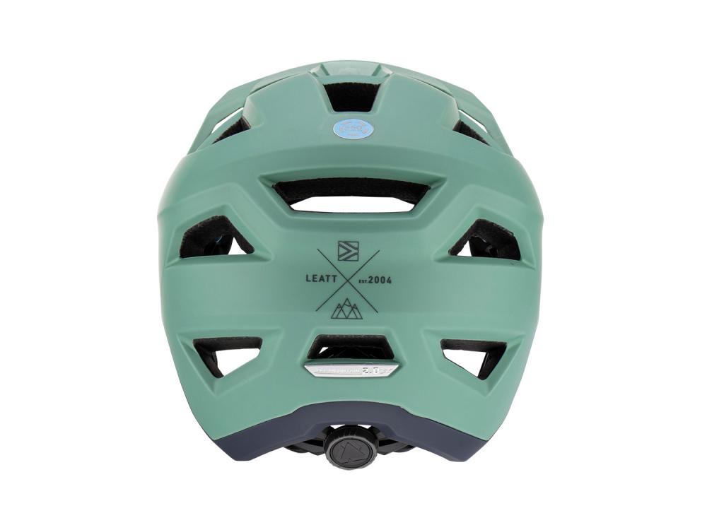 Leatt MTB All Mountain 2.0 Fahrradhelm in Pistazie, Rückansicht. Größe L, Modell 2023.