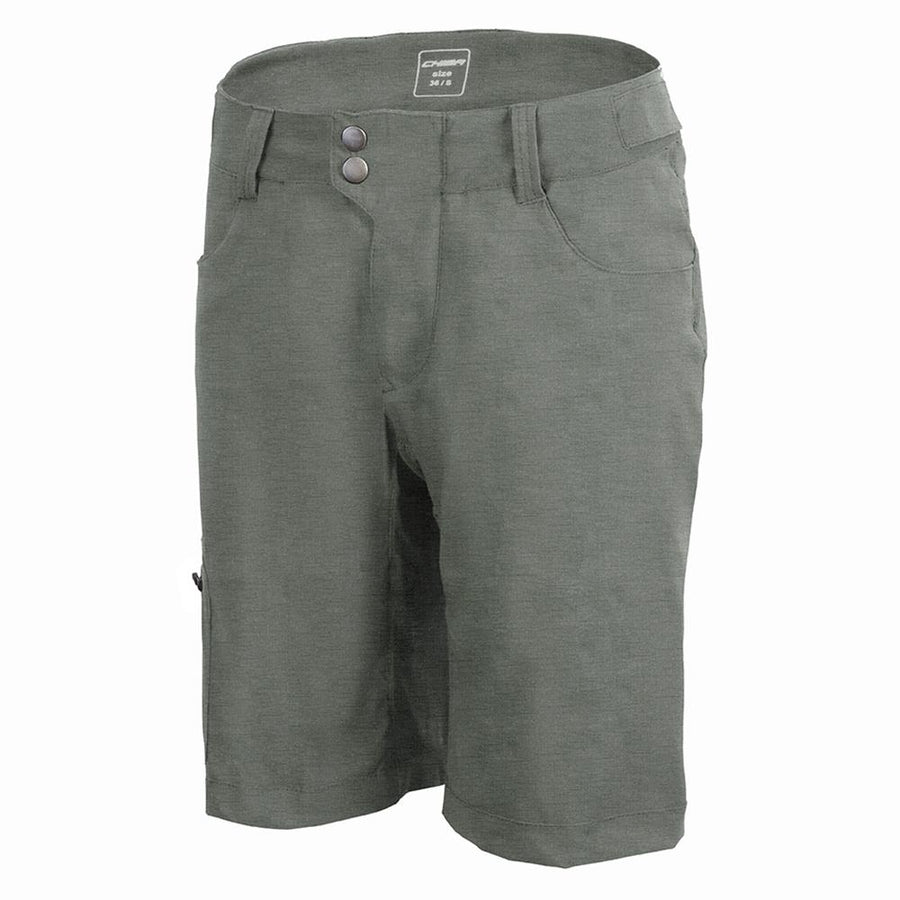 CHIBA Baggy Pants mit Innenhose Lady - Radhose Damen, anthrazit/schwarz, S