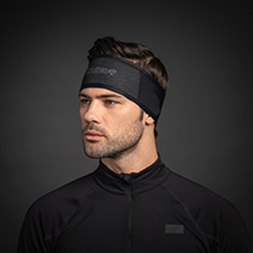 CHIBA Windstopper Stirnband - S/M, schwarz, atmungsaktiv, winddicht, reflektierend