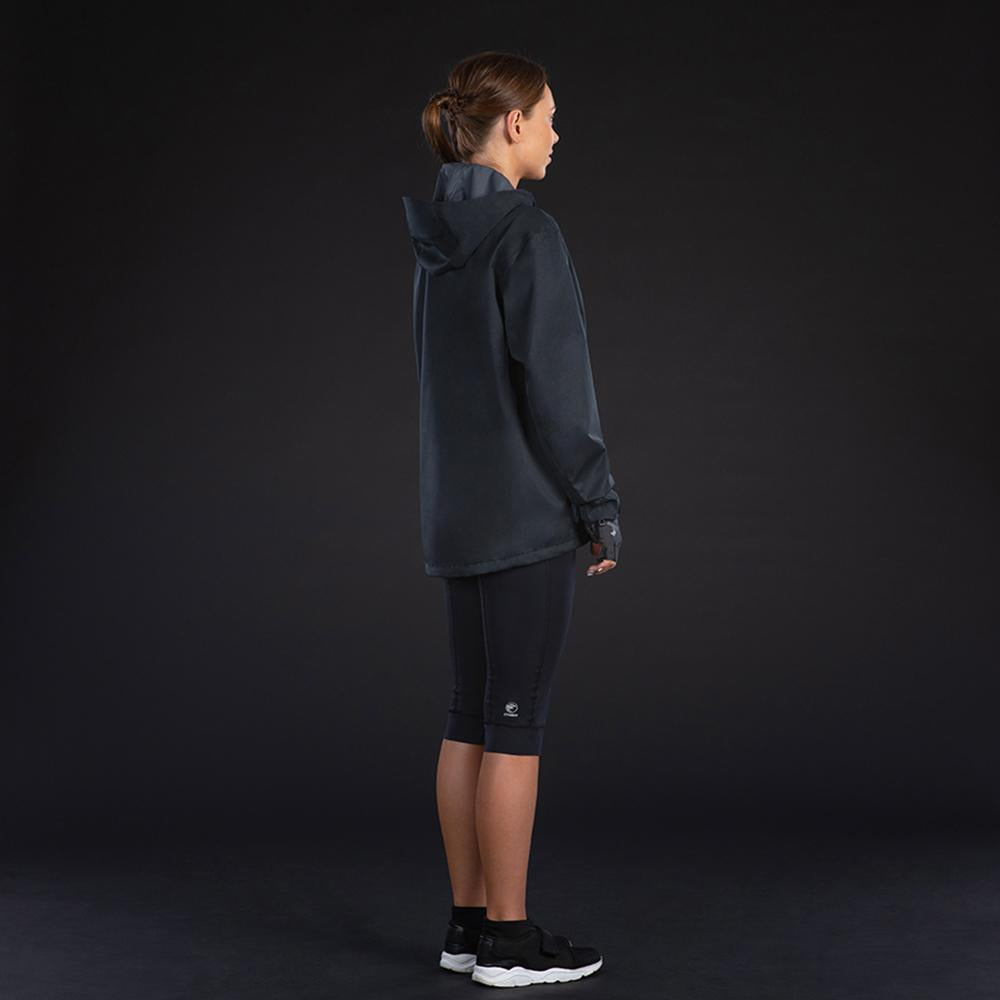 CHIBA Rainjacket Damen - wasserdicht, winddicht, atmungsaktiv, reflektierendes Logo, schwarz, XS