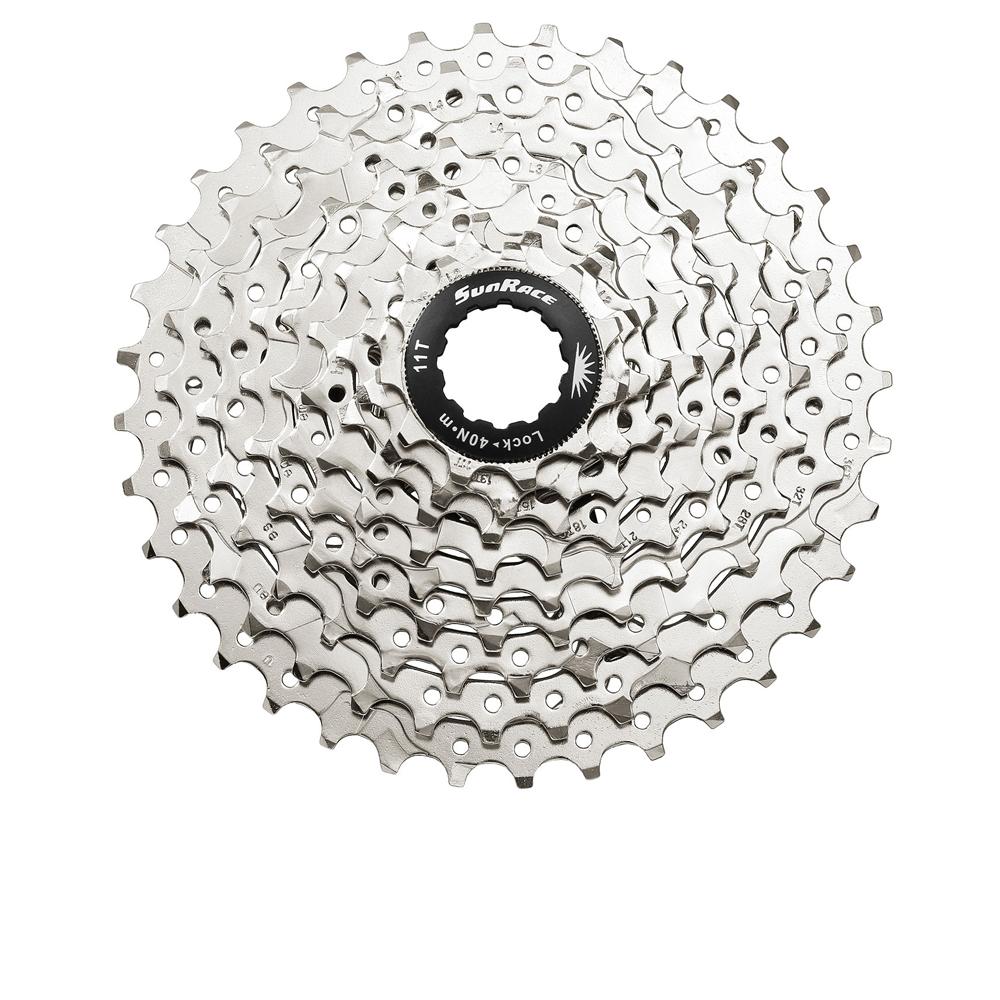 SunRace CSM96 9-fach MTB Kassette 11-34 Zähne, silber, kompatibel mit Sram/Shimano