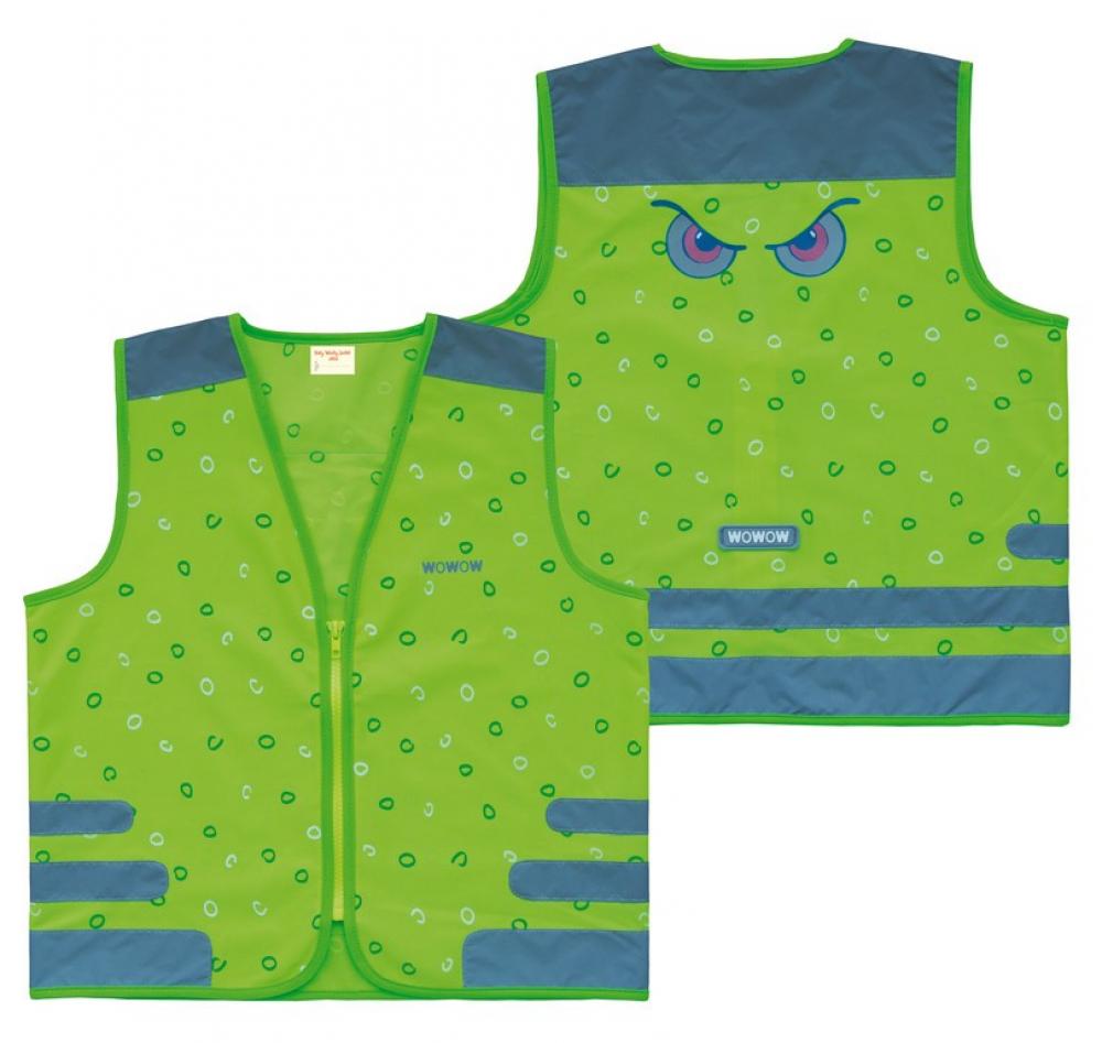 Wowow Sicherheitsweste Nutty Jacket für Kinder grün mit Refl Streifen Größe S