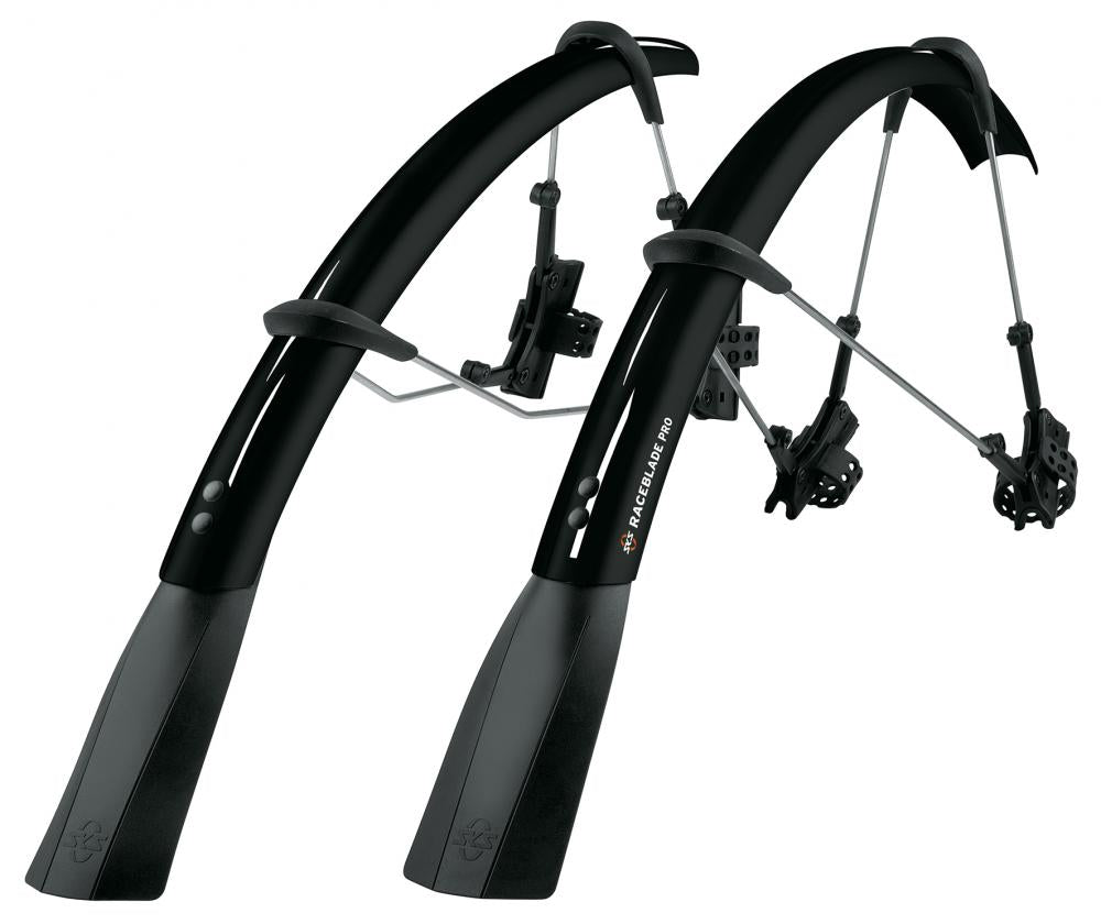 SKS Raceblade Pro Schutzblechset Schwarz - Aerodynamischer Spritzschutz für Rennräder, verstellbar, für Reifenbreiten bis 25 mm, einfache Montage