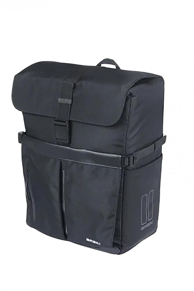 Basil Move Einzelpacktasche MIK Hooks 15 Liter - wasserabweisende Gepäckträgertasche mit Laptopfach, Helmfach & Reflektor