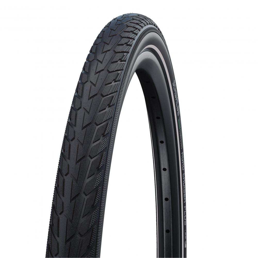 Schwarzer Schwalbe ROAD CRUISER PLUS Fahrradreifen 20x1.75 (47-406) mit GREEN PunctureGuard, Active Line, E-25.