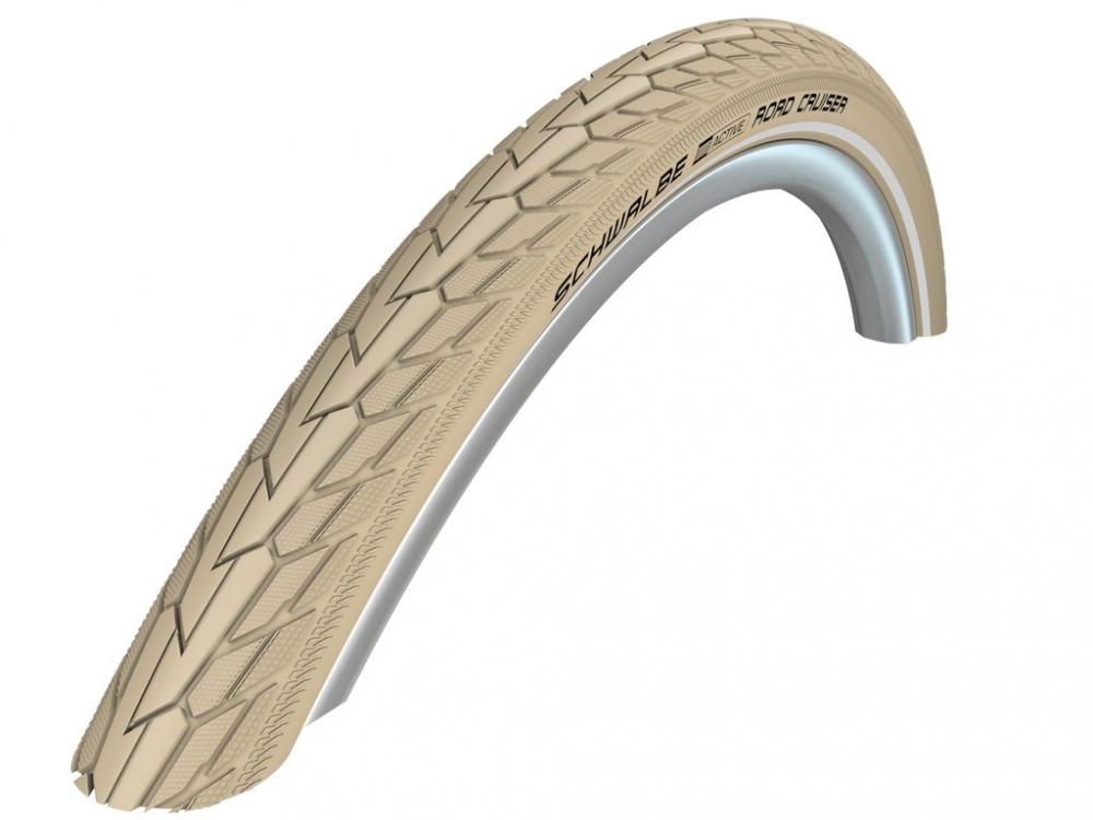 Schwalbe Road Cruiser HS484 Drahtreifen 28x1.60 in Beige mit Reflexstreifen für Fahrräder.