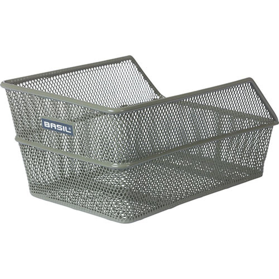 Basil Fahrrad-Hinterradkorb Cento S engmaschig olivgrün für Schultaschen.