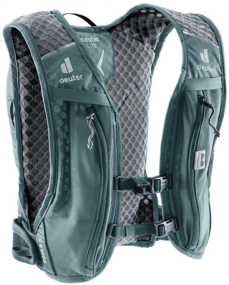 Deuter Rogla 5 Fahrradrucksack graphite-shale, leichter Bike-Rucksack für lange Ausfahrten, von vorne mit Mesh-Rücken.