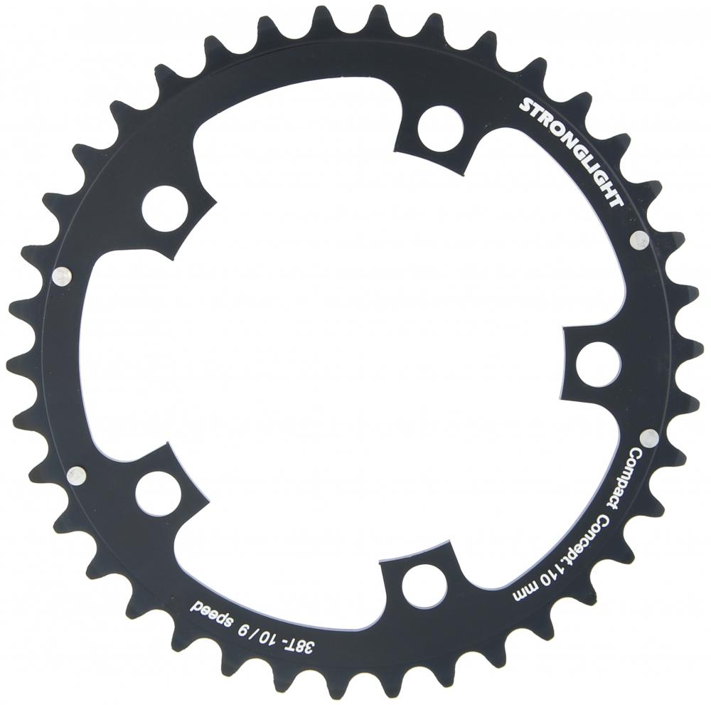 Stronglight Type S Kettenblatt 36 Zähne - 110 mm, schwarz, 9/10-fach