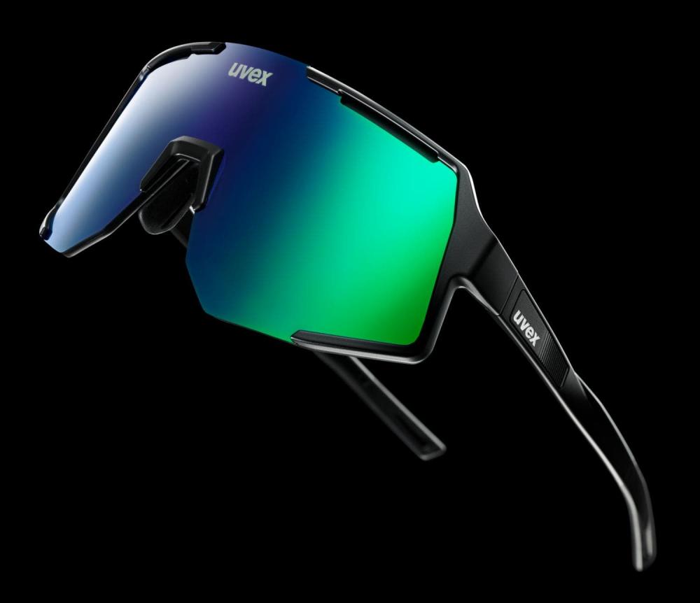 uvex Sequenze Black Matt - Mirror Green Sportbrille, Einheitsgröße