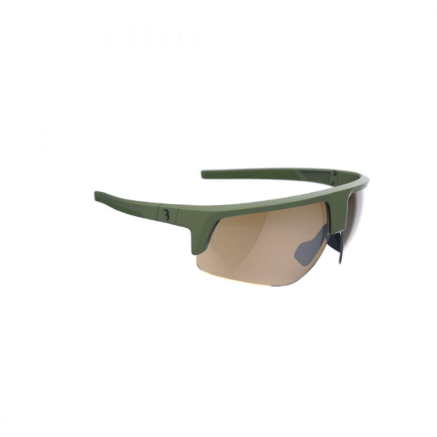 BBB Cycling Sportbrille Comet amber flash mirror Einheitsgröße matt grün - klare Sicht und Schutz