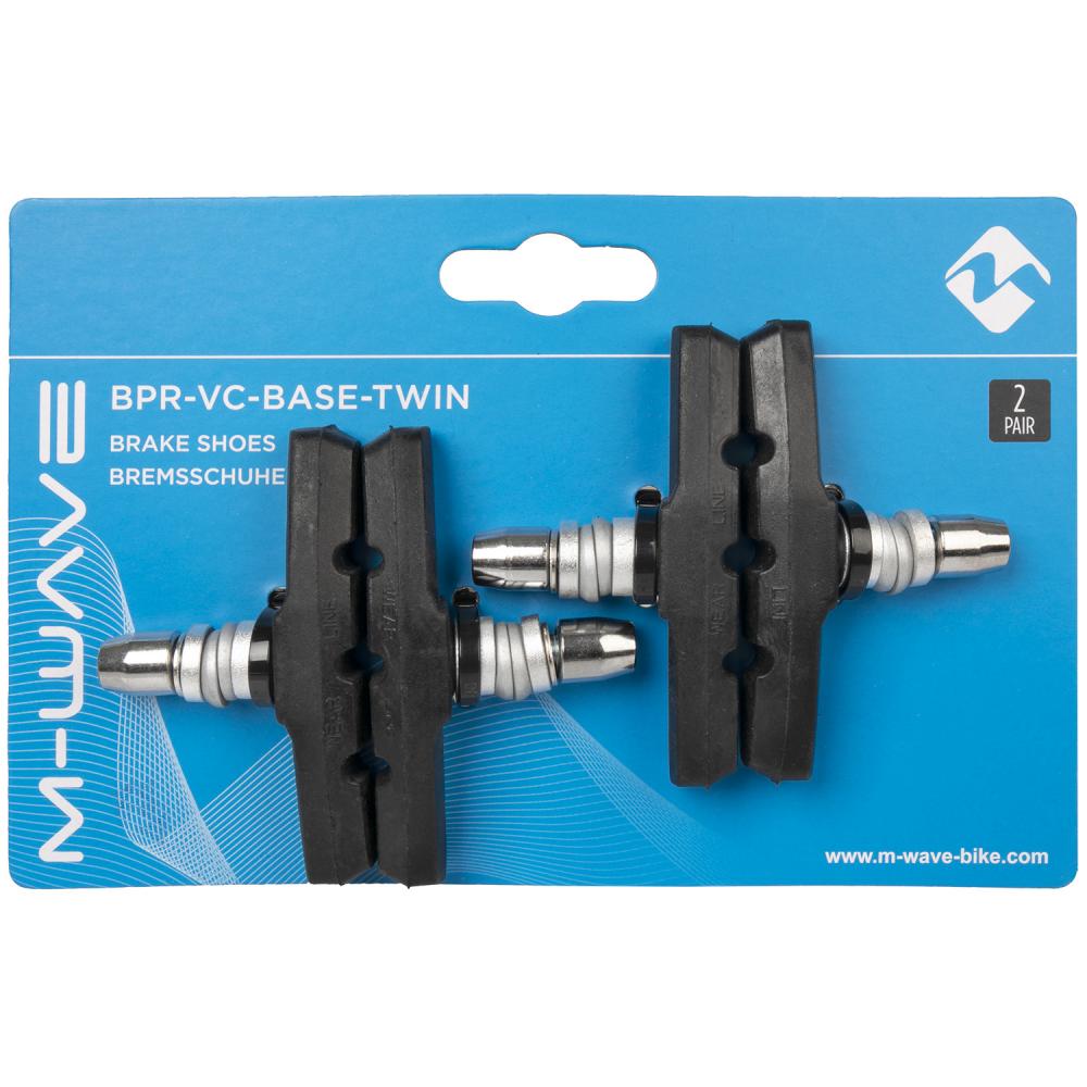 M-WAVE BPR-VC-Base-Twin Hochleistungs-Bremsschuhe für V-Brake Systeme, 2 Paar.
