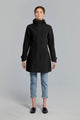 Basil Mosse Damen Regenparka Jet Black XL - wasserdicht (5.000 WP) - atmungsaktiv (5.000 MVP) DWR-Beschichtung verstellbare Kapuze Reflektoren inkl. Aufbewahrungstasche - Bekleidung