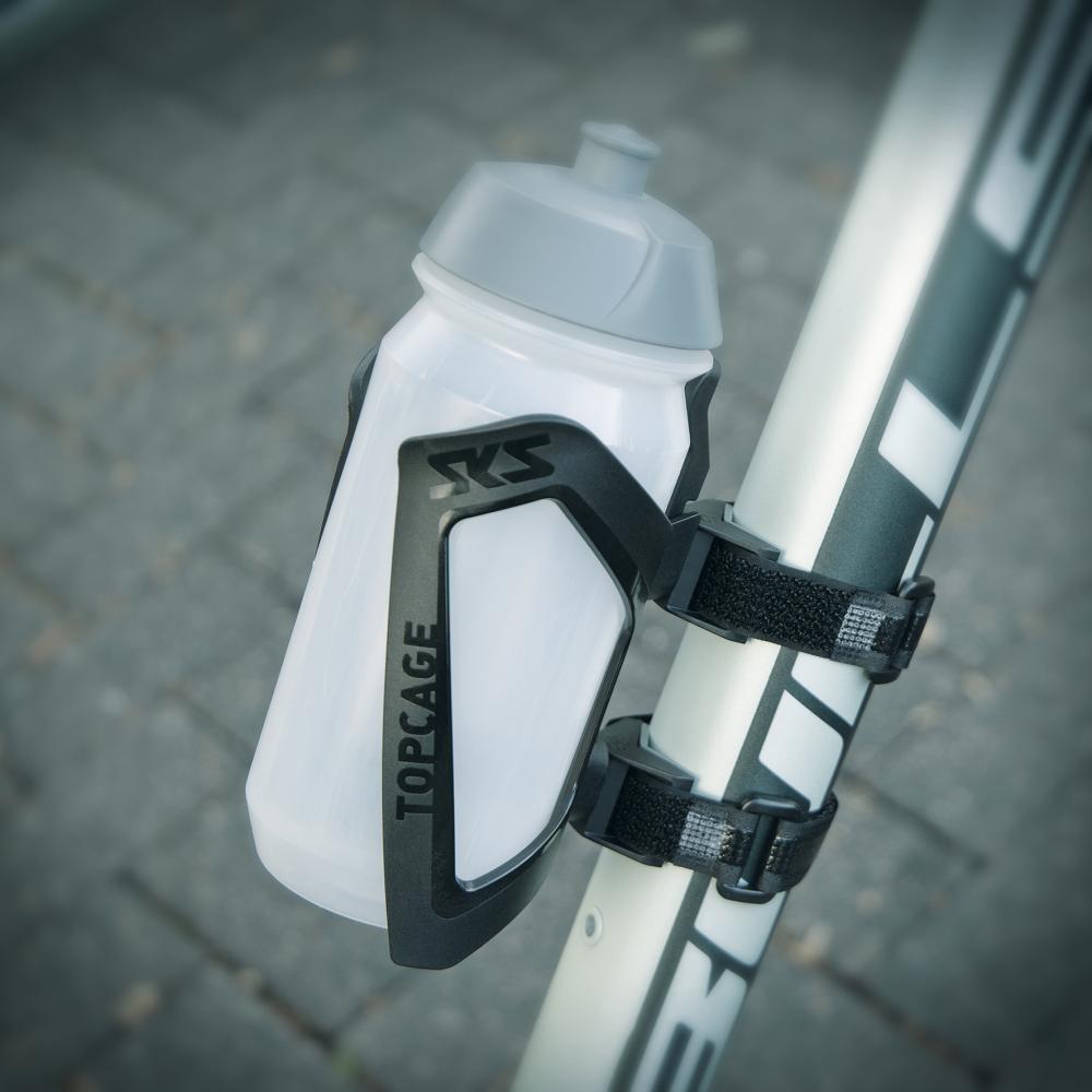 SKS Flaschenhalter Anywhere Topcage Schwarz - Robuster Flaschenhalter für alle Fahrradtypen