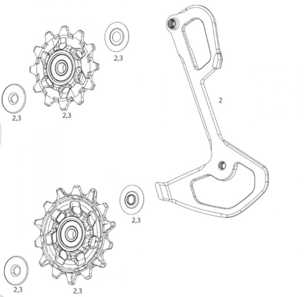SRAM REAR DERAILLEUR INNER CAGE GX Eagle Lunar - präziser Innenkäfig inkl. Schrauben