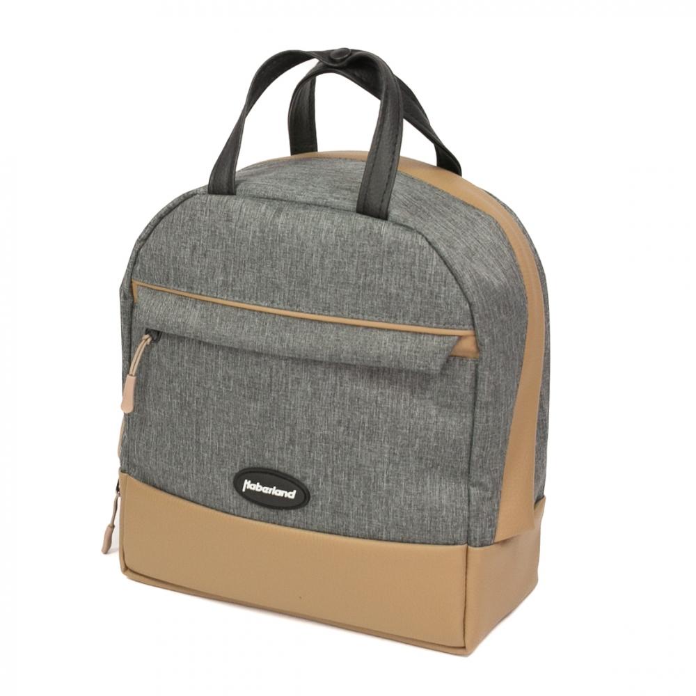Haberland Rucksack-Lenkertasche Bella grau/hell- - flexible Lenker- und Rucksacktasche