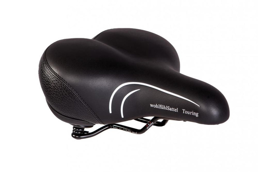 P&P Bequemsattel Touring Feder 578 schwarz. Ergonomischer Fahrradsattel mit Federung für komfortable Touren.