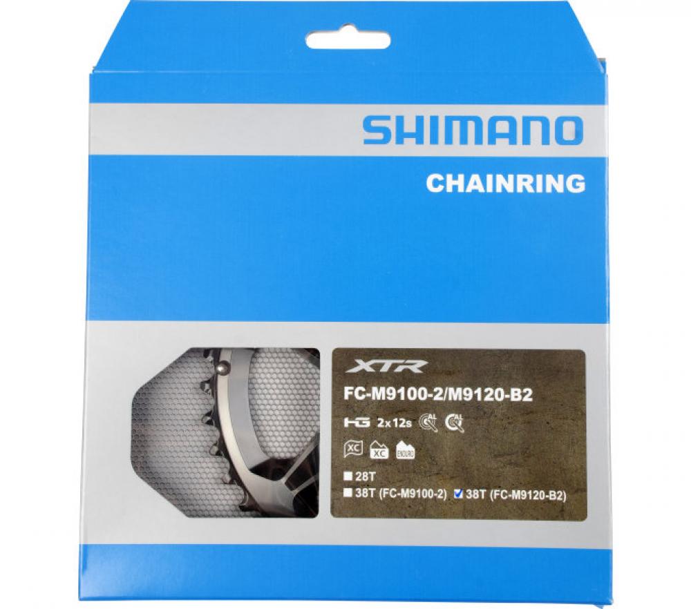 SHIMANO Kettenblatt XTR FC-M9100/FC-M9120 38 Zähne - präziser Antrieb für High-End MTB