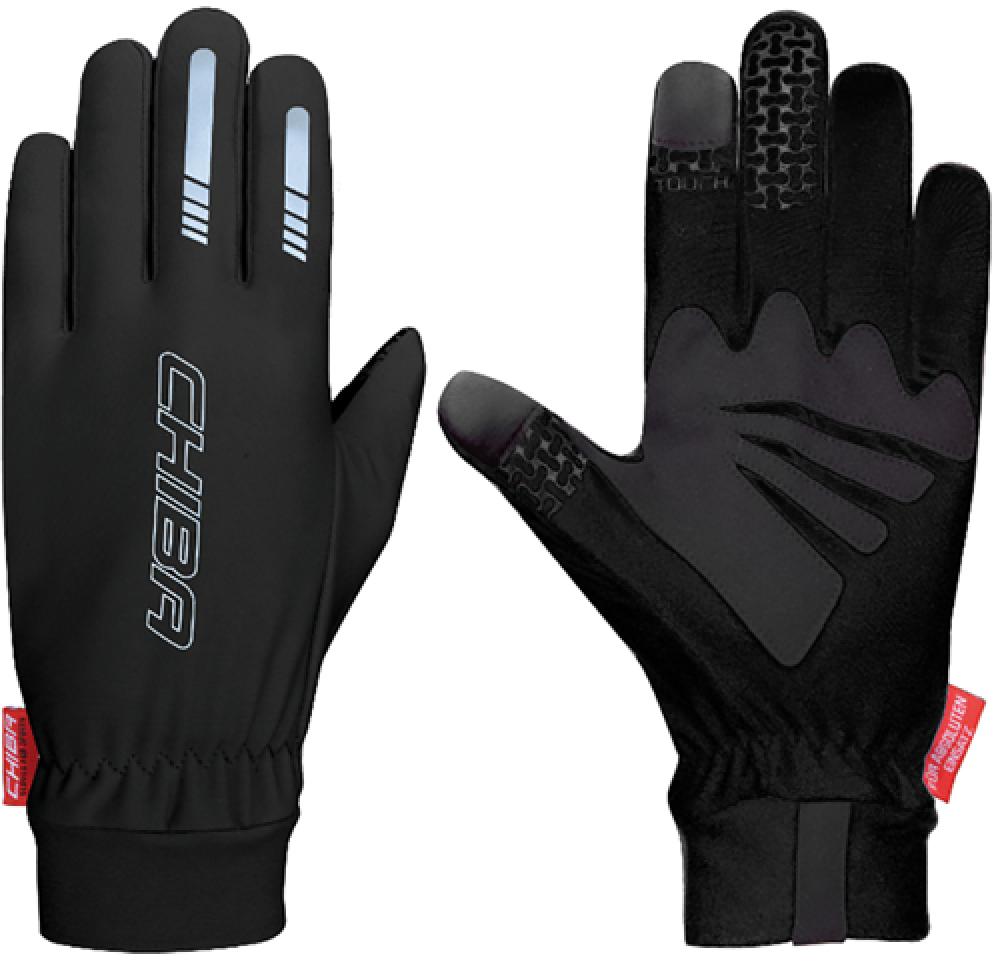 CHIBA Thermofleece - Radhandschuhe, schwarz, Größe M, atmungsaktiv mit Touchfinger