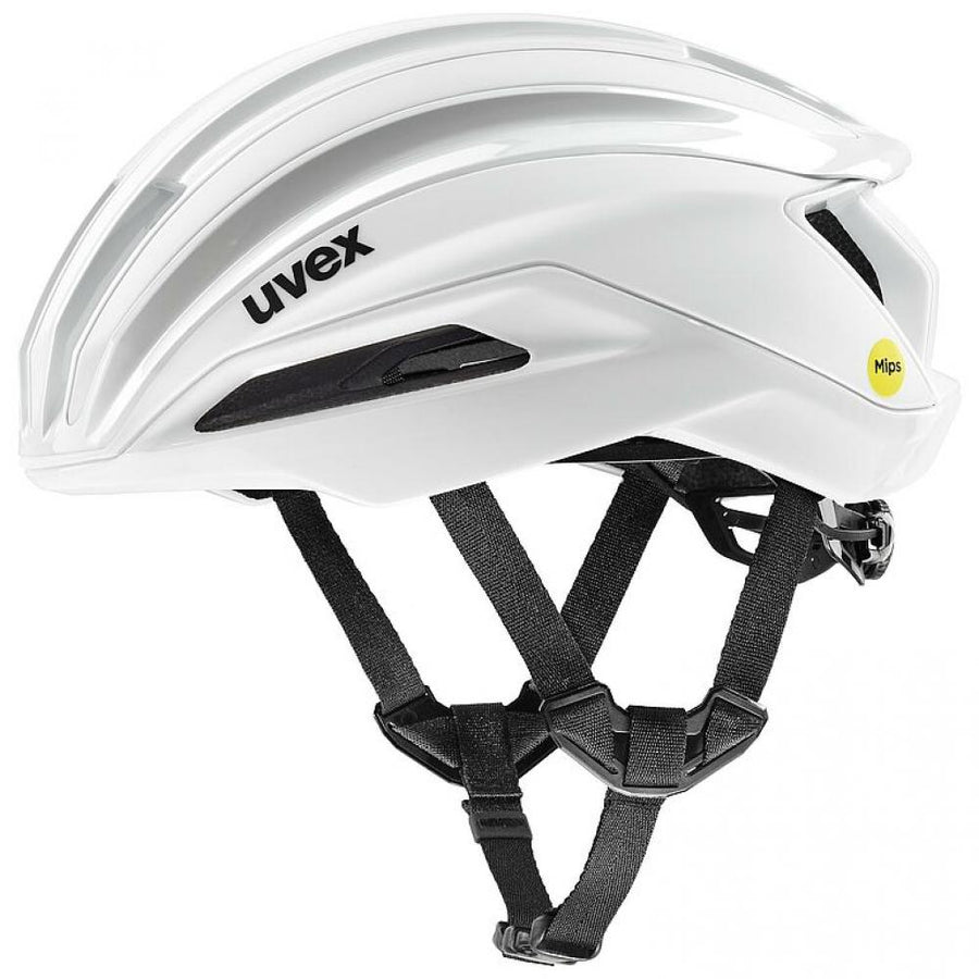 uvex surge aero MIPS Rennradhelm, white matt, 59-61cm, mit MIPS Air Node, Aero-Cover, Top-Belüftung, ultra leicht, Brillengarage, reflektierend, Profi-Performance