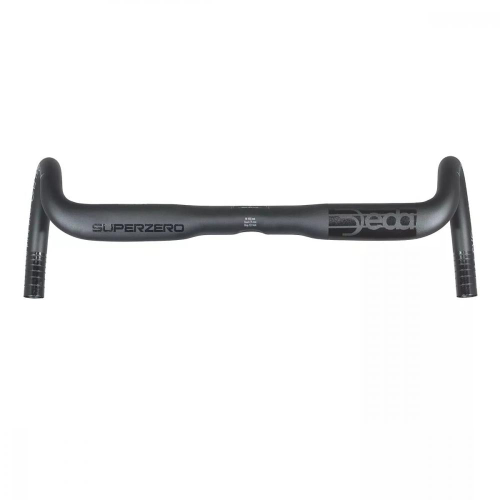 Deda Elementi Lenker Superzero Gravel DCR Alu 46 Zentimeter polish on black - Gravellenker aus 7050 Aluminium, 16 Grad Flare, DCR Kabelführung, RHM-EVO Form, Reach 75 Millimeter, Drop 120 Millimeter