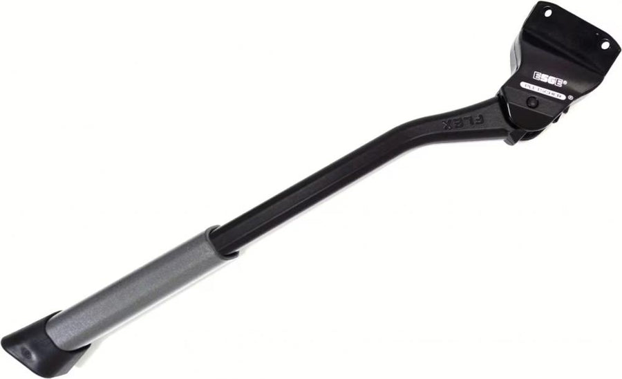 Schwarzer, verstellbarer Pletscher Hinterbauständer Comp Flex für 20-29 Zoll Fahrräder zur 40 mm Innenmontage.