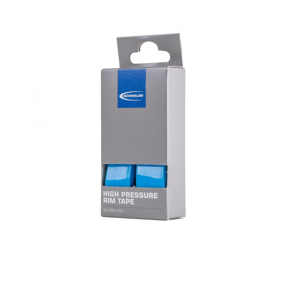 Schwalbe Felgenband SUPER-HP 2er-Set 20-559 (26") in grauer Produktverpackung, blaue Bänder sichtbar.